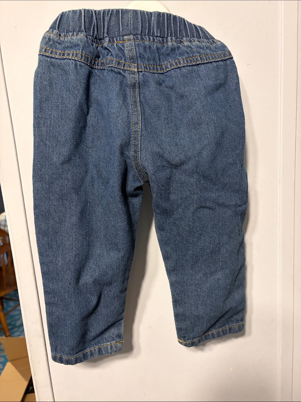 Kids Distressed Denim Jeans with Camo Patch - Picture 3 of 3